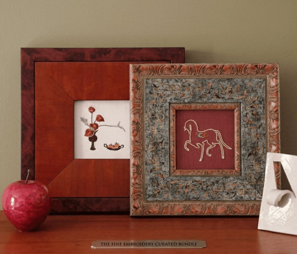 Framed embroidery gift set for the holiday season