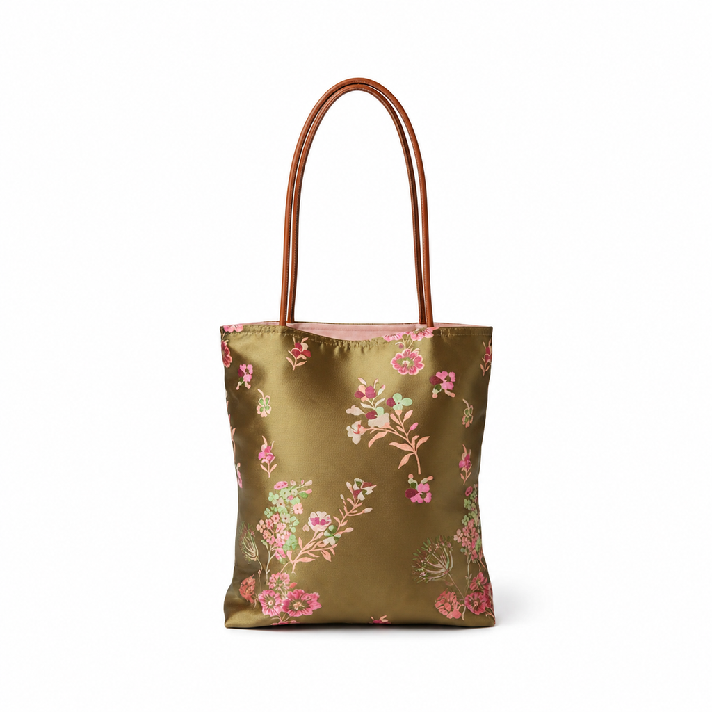 Vintage Style Floral Jacquard Tote
