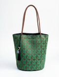 "Prosperity" Emerald Jacquard Bucket Bag