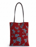 Crimson Butterfly Jacquard Tote