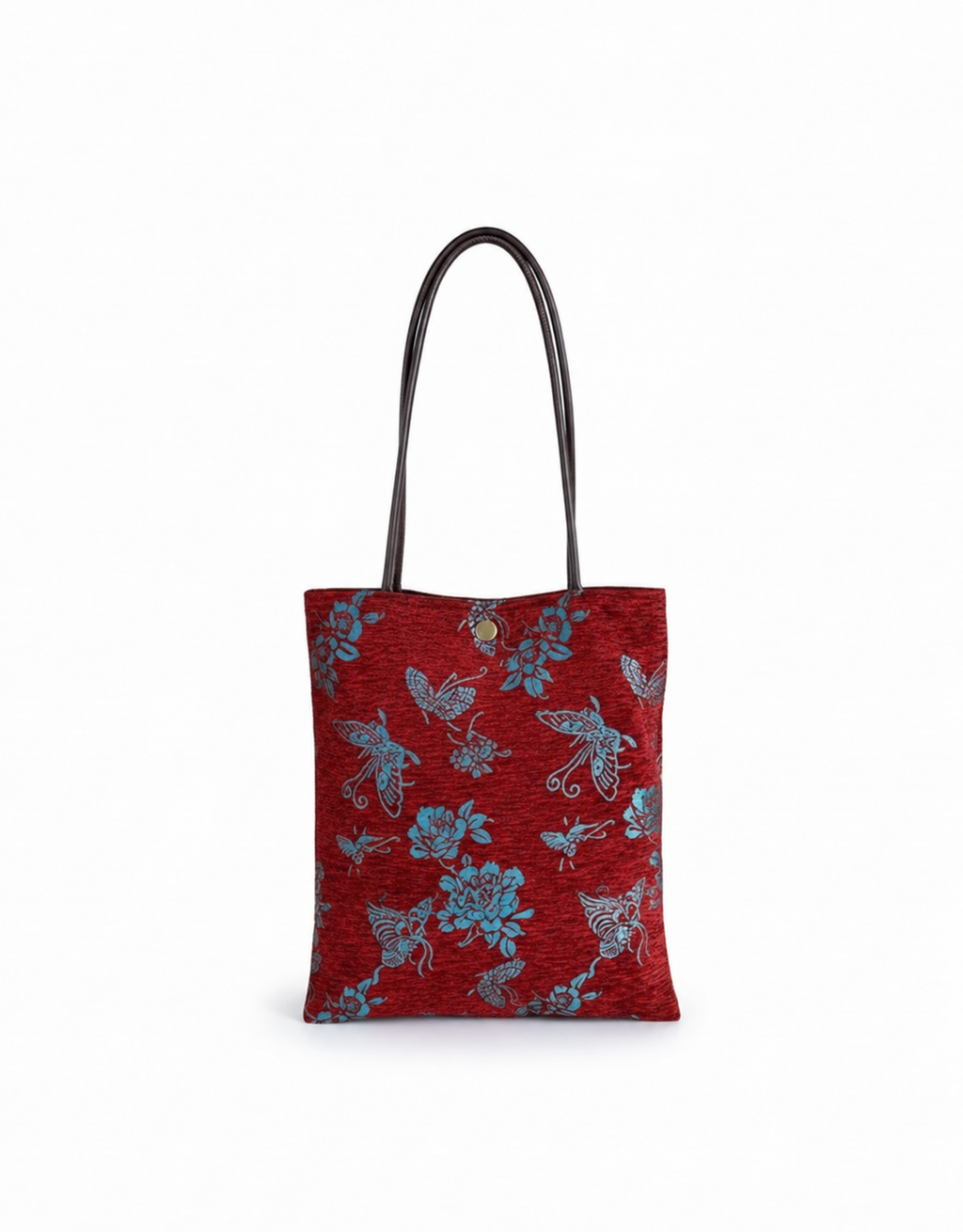 Crimson Butterfly Jacquard Tote