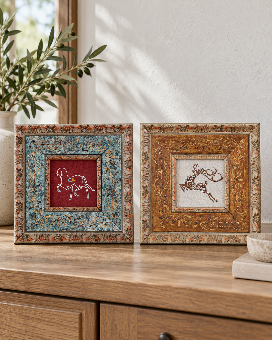 A Spirited Beginning — Horse &amp; Stag Embroidery Art Duo