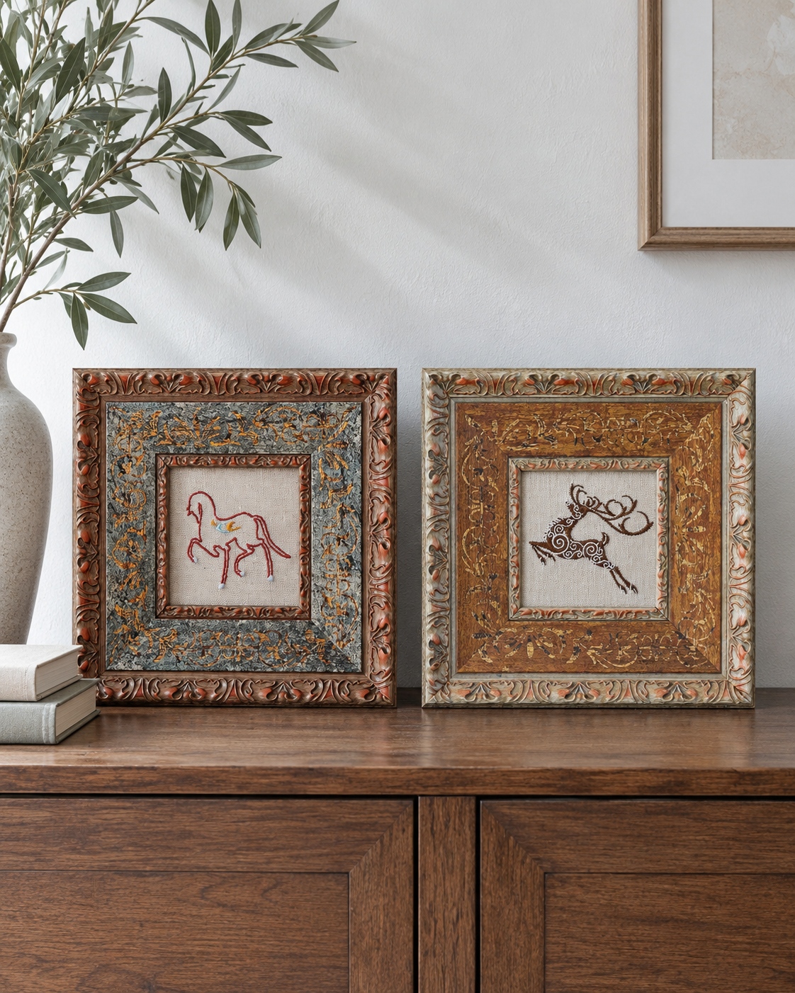 A Spirited Beginning — Horse &amp; Stag Embroidery Art Duo