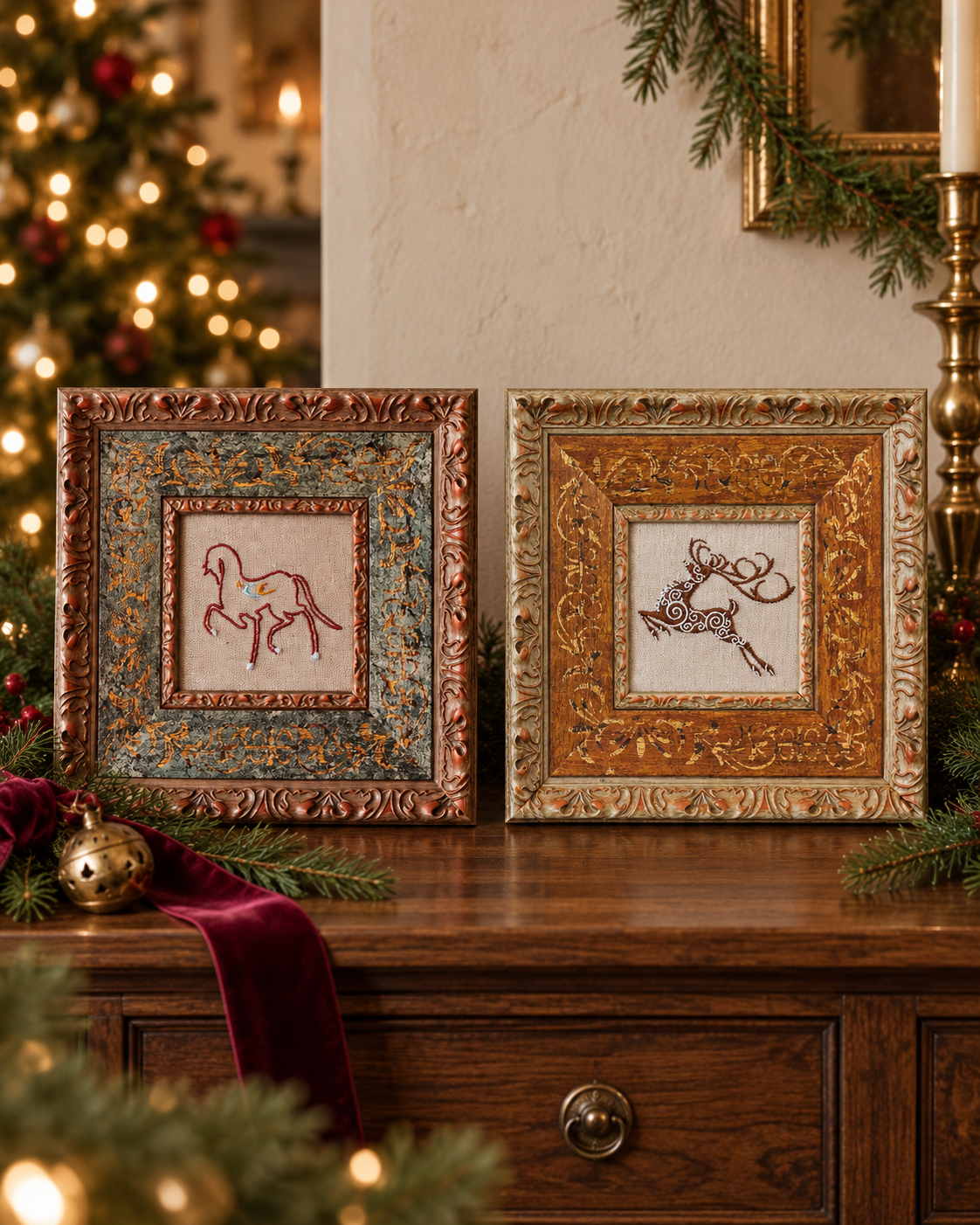 A Spirited Beginning — Horse &amp; Stag Embroidery Art Duo