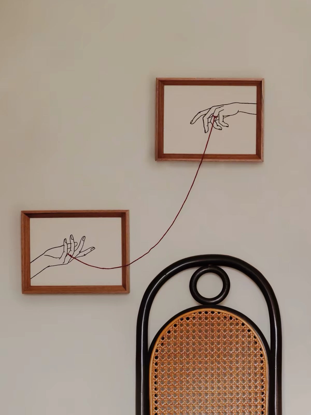 Threads of Connection – Framed Embroidery Wall Art Set of 2