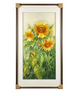 Hand-Embroidered "Radiant Sunflowers" Silk Art (Core Only)