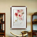 Artisanal Silk Embroidery Wall Art: "Harmony of Peony and Songbird"