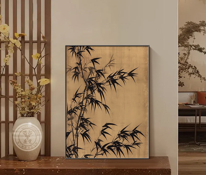 Bamboo Silhouette | Neo-Chinese Textured Wall Art