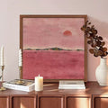 Hand-Painted Impressionist Garden Oil Painting in Walnut-Finish Frame