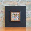Hand embroidered leopard wall art in a solid wood frame, inspired by “心有猛虎，细嗅蔷薇”. A meaningful handmade